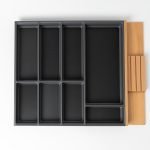 70er Besteckeinsatz mit Messerblock Flach